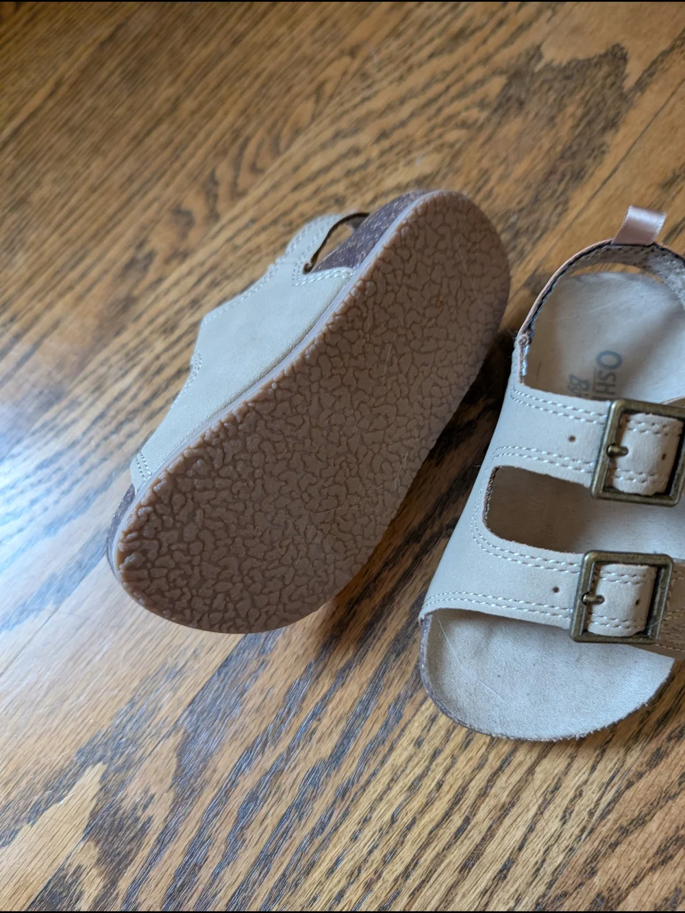 OshKosh B'gosh Tan Double Buckle Toddler Sandals Never Worn